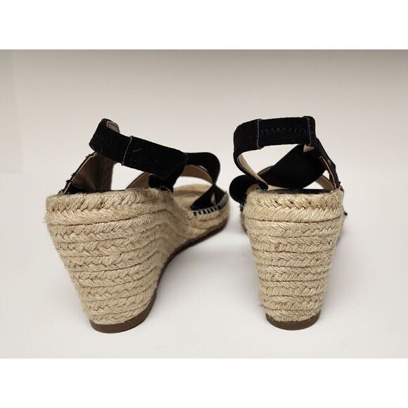 Adrienne Vittadini Women's Black AV-Crete Espadrille Wedge Sandal Size 10M - Picture 4 of 7